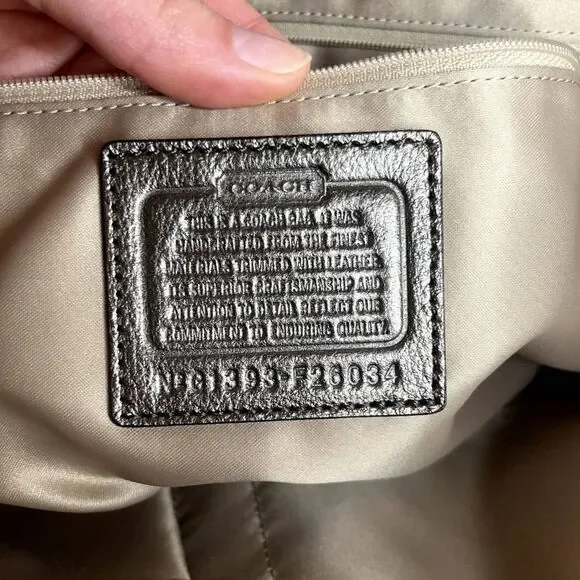 COACH Authentic Tote Carryall Shoulder Bag Purse Snake Print Leather Trim Black - Picture 2 of 11